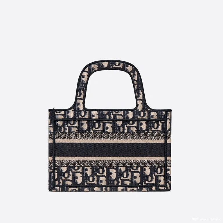 Cheap Tote Motif Blue Canvas Oblique Book Dior Mini 0720 Luxury